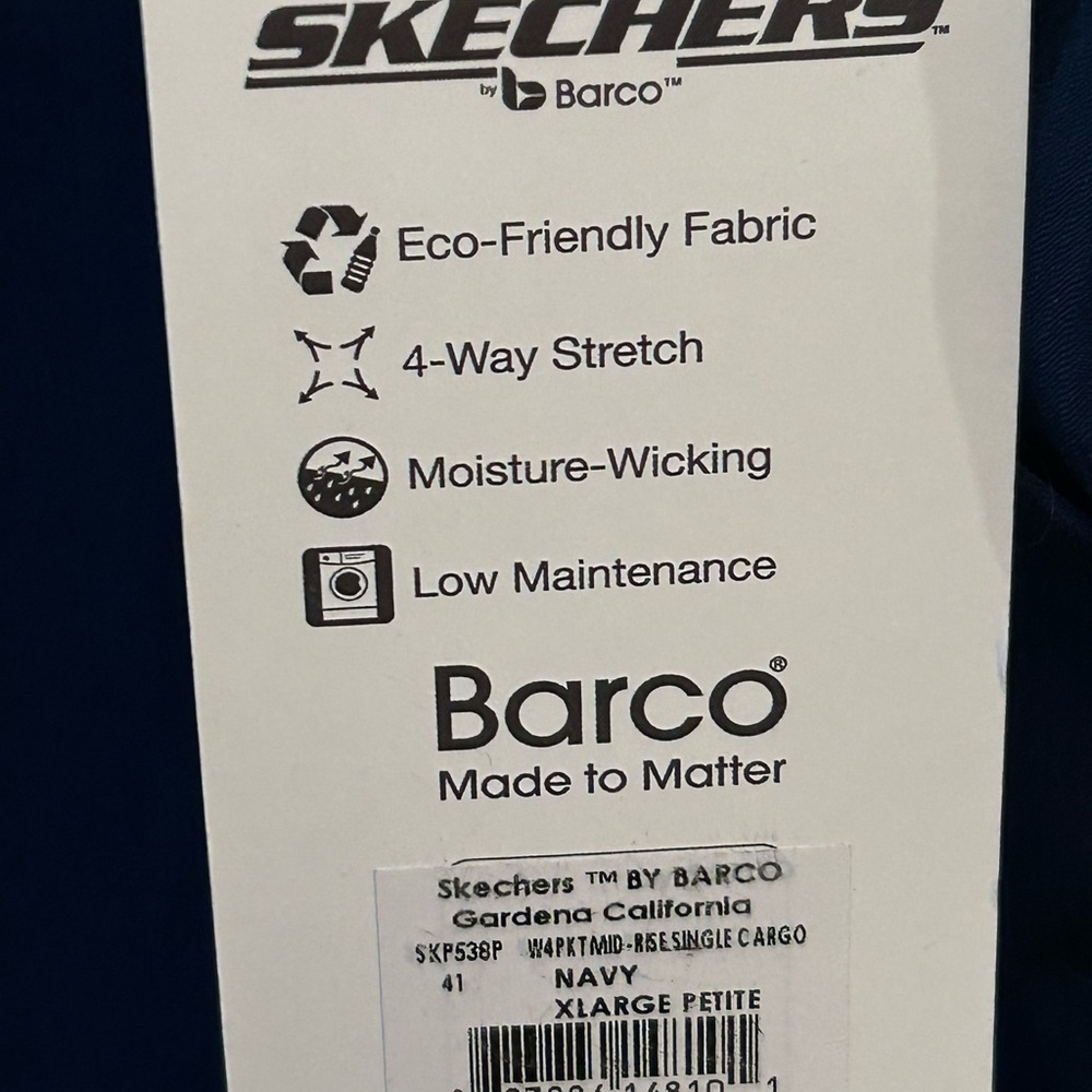 NWT- Skechers by Barco Vitality Charge Scrub Pants in navy blue. - Picture 11 of 15